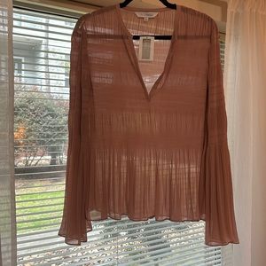 Intermix Blush Pink Boho Essie Pleated Top